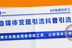 准哥自媒体变现引流抖音引流+爆文采集自媒体借助工具，让你事半功倍（附素材）