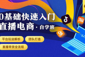 0基础快速入门直播电商课程：直播平台玩法解析-团队打造-带货全流程等环节