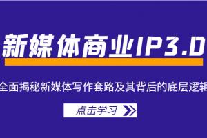 新媒体商业IP3.0，全面揭秘新媒体写作套路及其背后的底层逻辑（价值1299元）