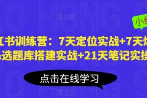 小红书训练营：7天定位实战+7天爆款拆解&选题库搭建实战+21天笔记实操实战