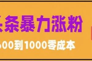 微头条暴力涨粉技巧搬运文案就能涨几万粉丝，简单0成本，日赚600【揭秘】