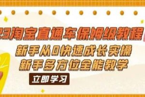 2023淘宝直通车保姆级教程：新手从0快速成长实操，新手多方位全能教学