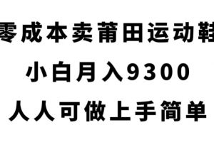 零成本卖莆田运动鞋，小白月入9300，人人可做上手简单【揭秘】