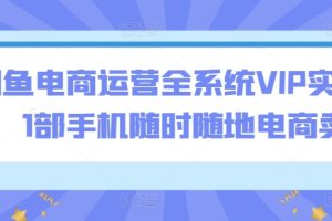 闲鱼电商运营全系统VIP实操课，1部手机随时随地电商卖货