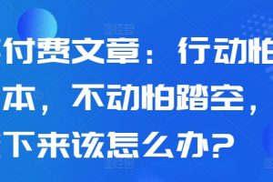 某付费文章：行动怕亏本，不动怕踏空，接下来该怎么办?