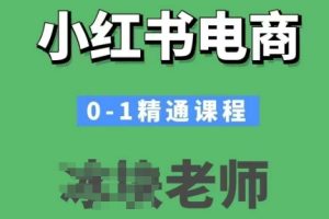 小红书电商0-1精通课程，小红书开店必学课程